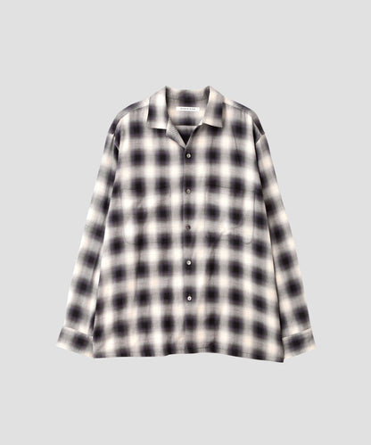 OMBRE CHECK OPEN COLLAR SHIRTS ‐Cotton Yak‐