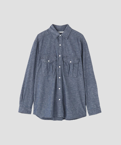 CHAMBRAY WORK SHIRTS ‐Cotton slub‐