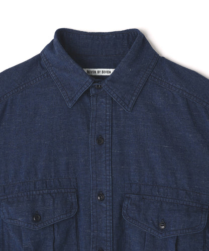 CHAMBRAY WORK SHIRTS ‐Cotton slub‐