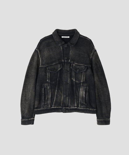 3RD TYPE WASHED KNIT JACKET ‐Indigo yarn‐