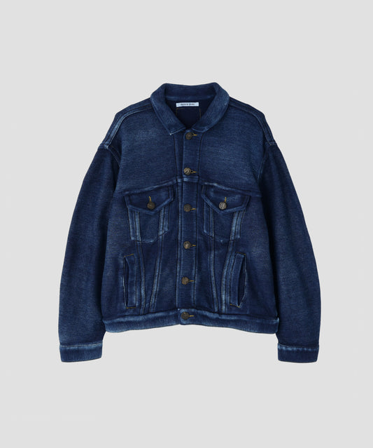 3RD TYPE WASHED KNIT JACKET ‐Indigo yarn‐