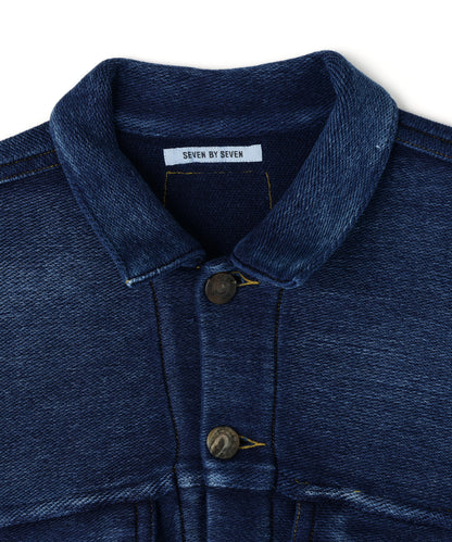 3RD TYPE WASHED KNIT JACKET ‐Indigo yarn‐