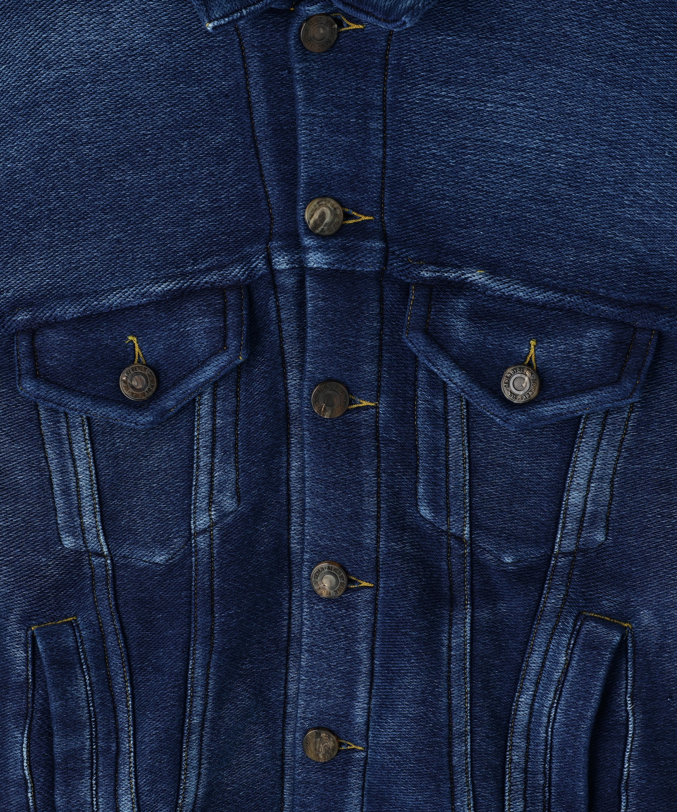 3RD TYPE WASHED KNIT JACKET ‐Indigo yarn‐ | SEVEN BY SEVEN