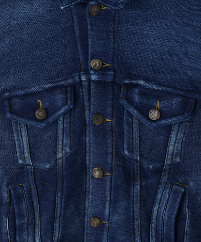 3RD TYPE WASHED KNIT JACKET ‐Indigo yarn‐
