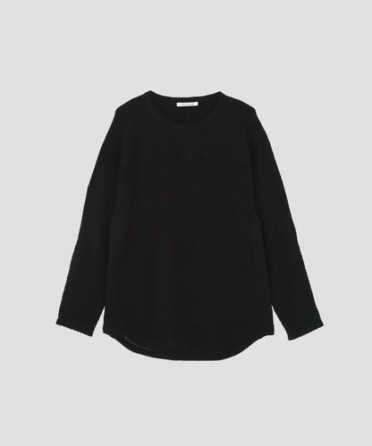 SWITCHING FOOTBALL MOHAIR KNIT TEE ‐Mesh crochet‐