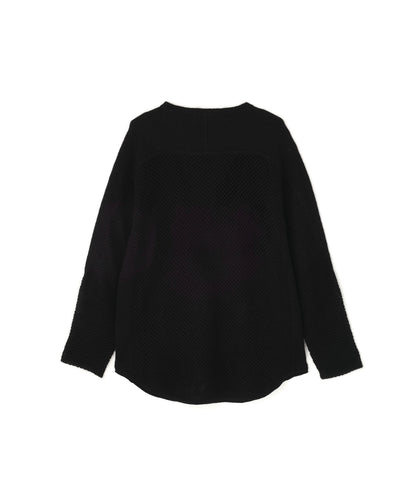 SWITCHING FOOTBALL MOHAIR KNIT TEE ‐Mesh crochet‐