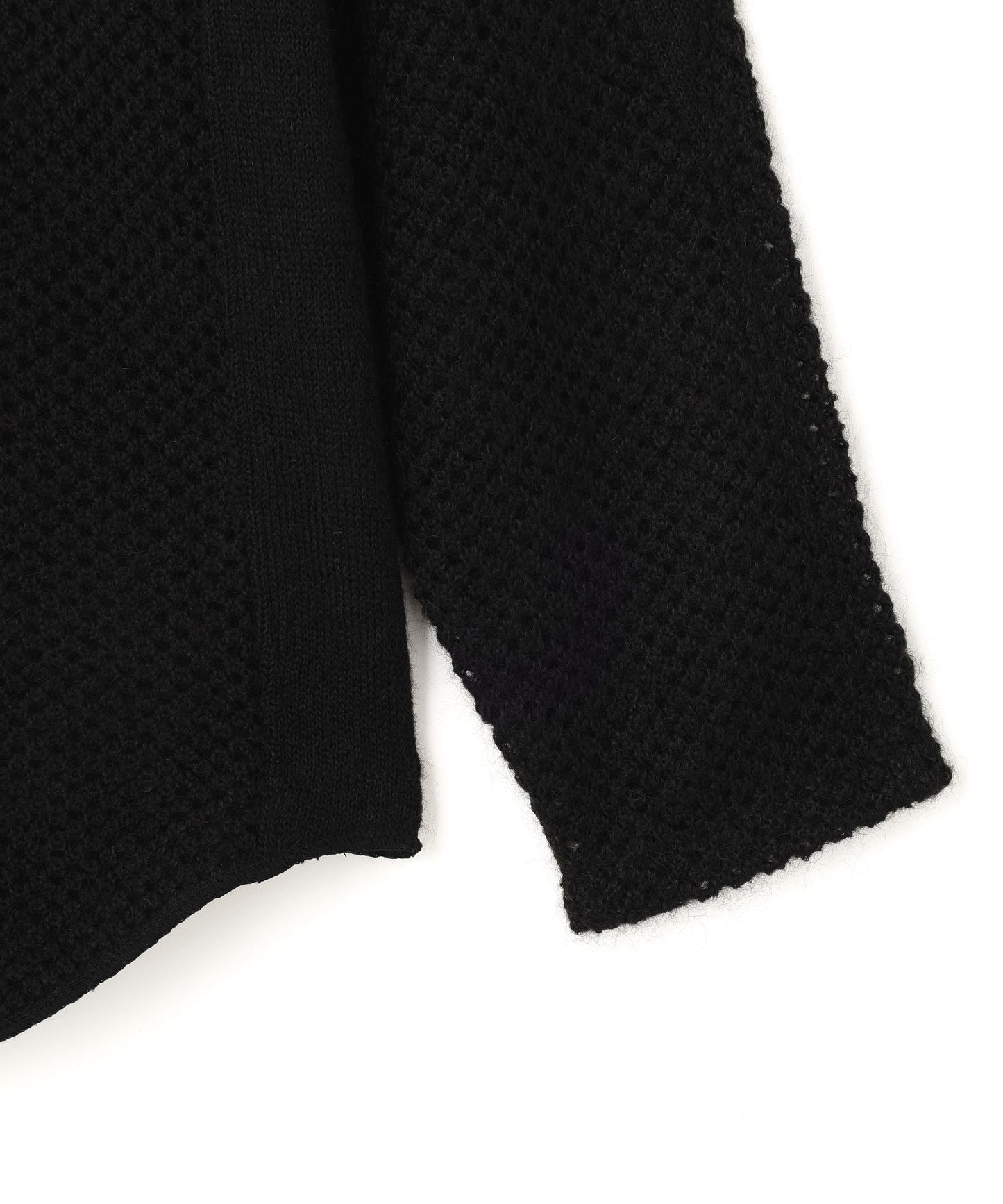 SWITCHING FOOTBALL MOHAIR KNIT TEE ‐Mesh crochet‐