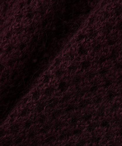 SWITCHING FOOTBALL MOHAIR KNIT TEE ‐Mesh crochet‐
