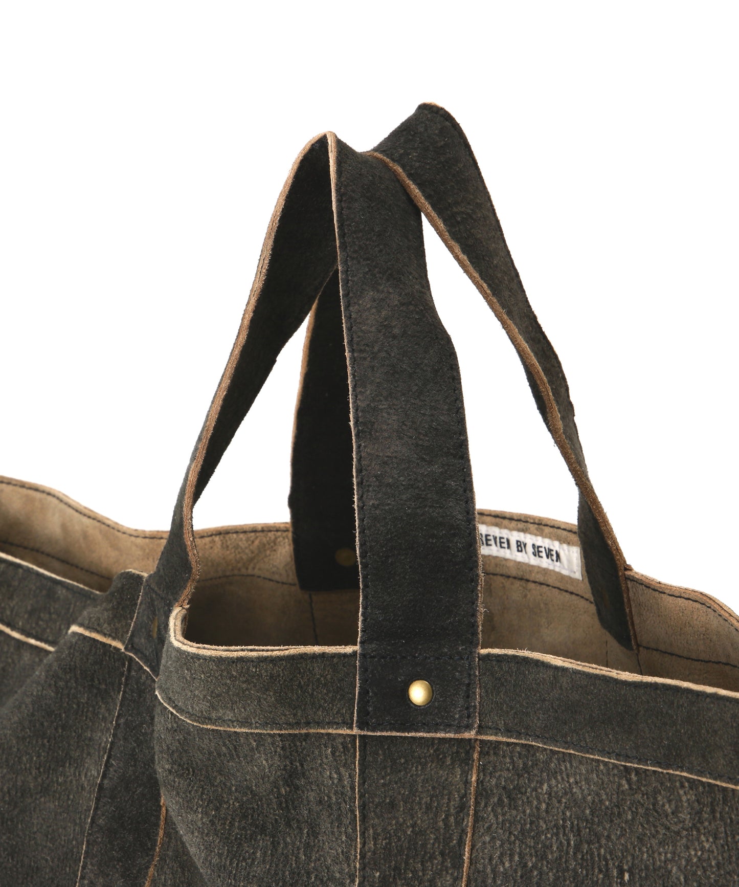 LEATHER TOTE BAG ‐Goat suede Antique finish‐