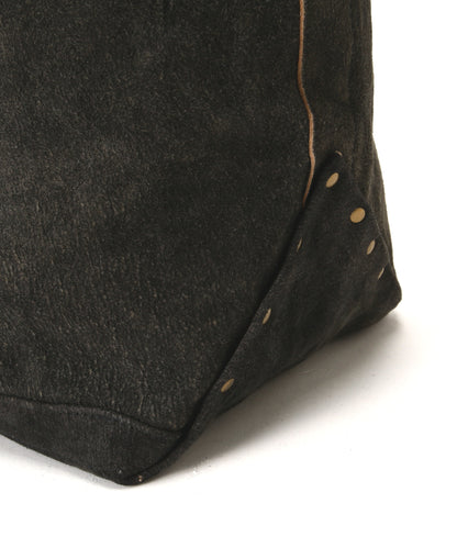 LEATHER TOTE BAG ‐Goat suede Antique finish‐