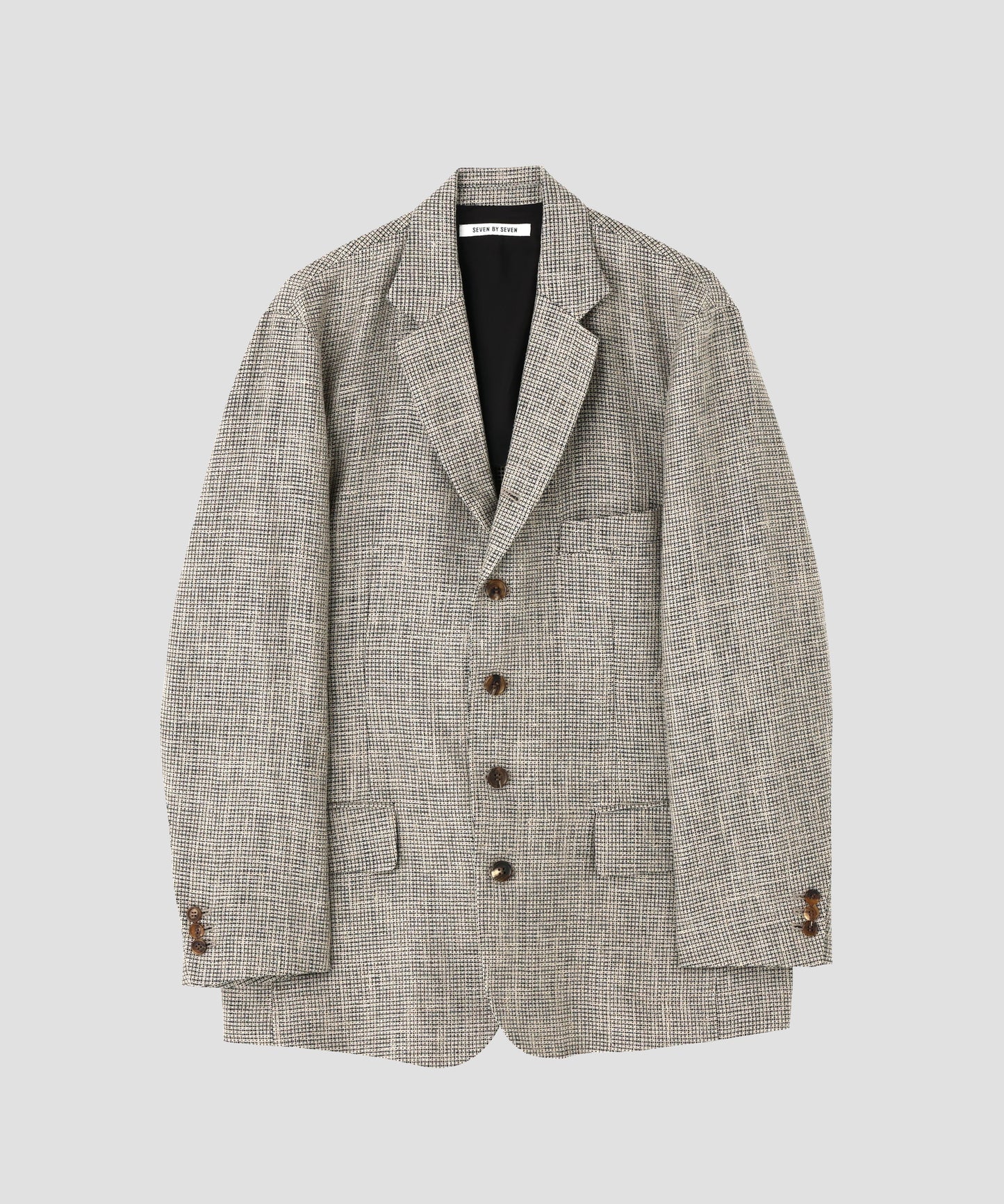 5B LOOSE TAILORED JACKET ‐Heather Linen/Nylon*Wool crepe‐