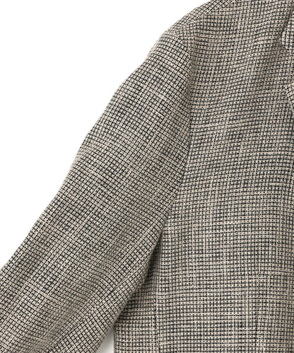5B LOOSE TAILORED JACKET ‐Heather Linen/Nylon*Wool crepe‐