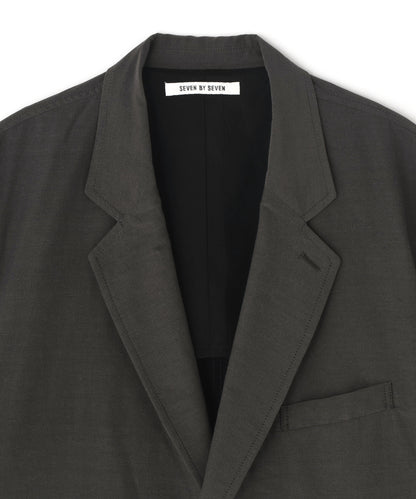 IRREGULAR DOUBLE BREASTED TAILORED JACKET ‐Double Face Cotton Silk‐