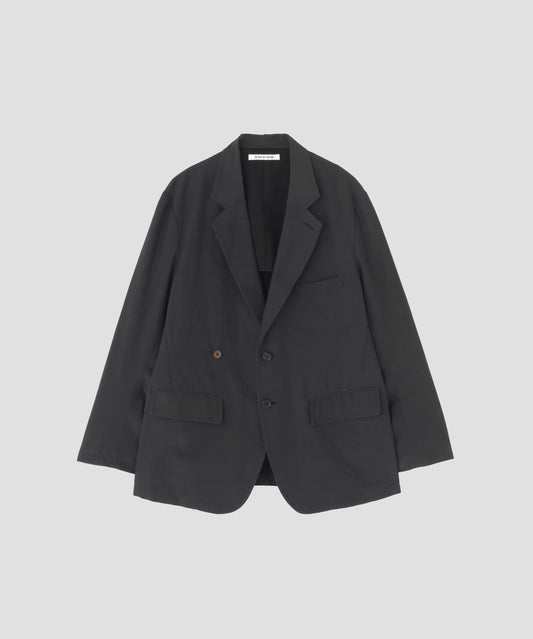 IRREGULAR DOUBLE BREASTED TAILORED JACKET ‐Double Face Cotton Silk‐