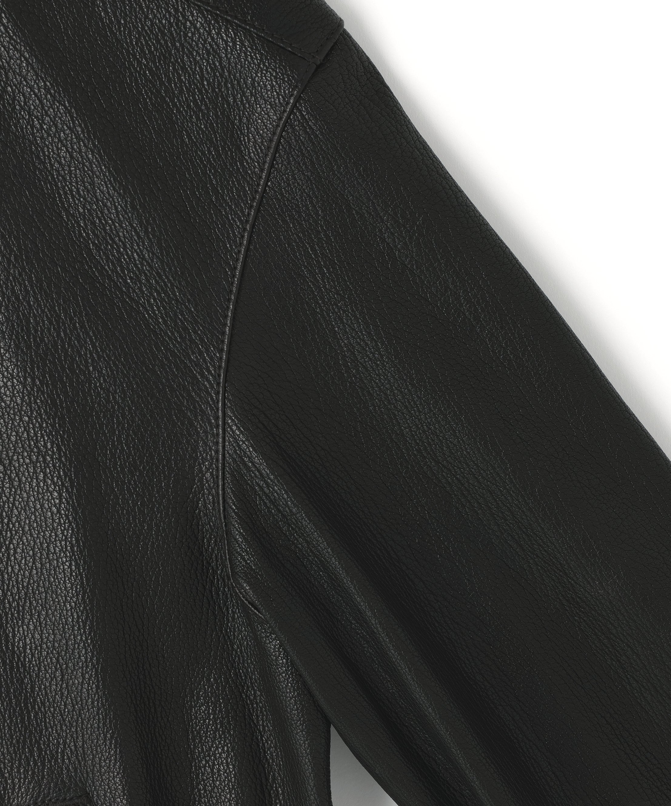 LEATHER ZIP UP BLOUSON ‐Sheep Shrink leathe‐ | SEVEN BY SEVEN
