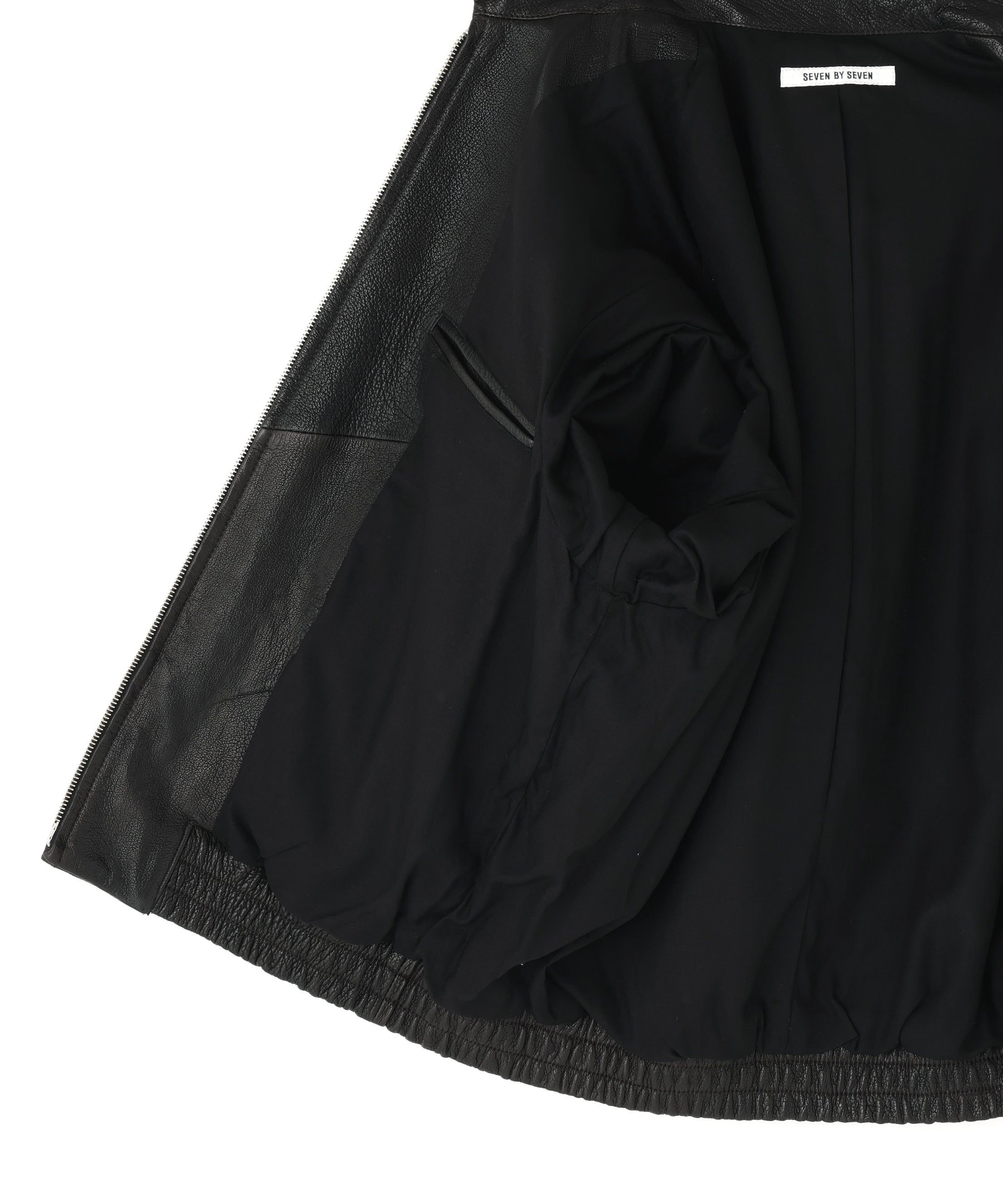 LEATHER ZIP UP BLOUSON ‐Sheep Shrink leathe‐ | SEVEN BY SEVEN