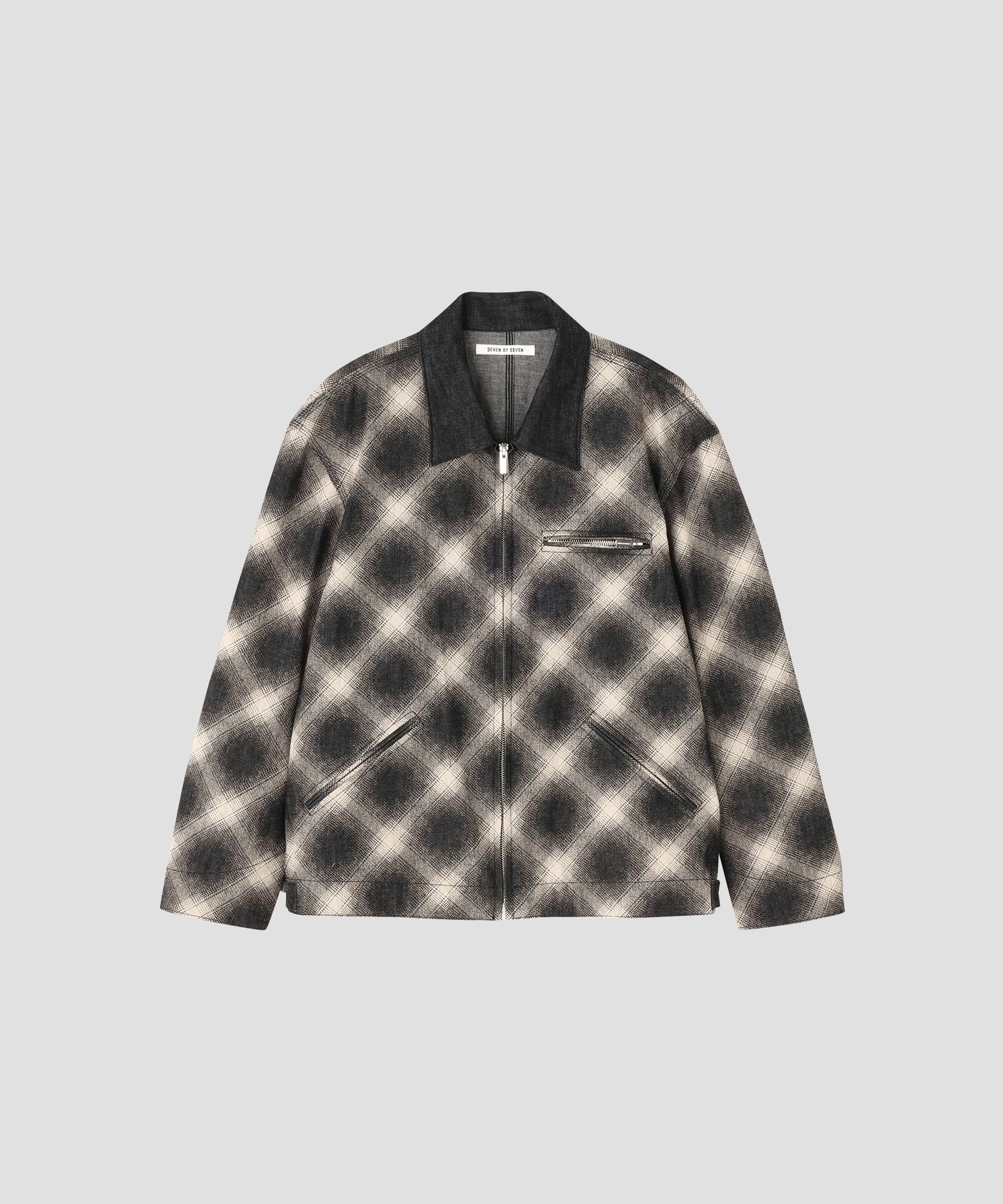 OMBRE CHECK DETROIT JACKET ‐Discharge printing‐ | SEVEN BY SEVEN