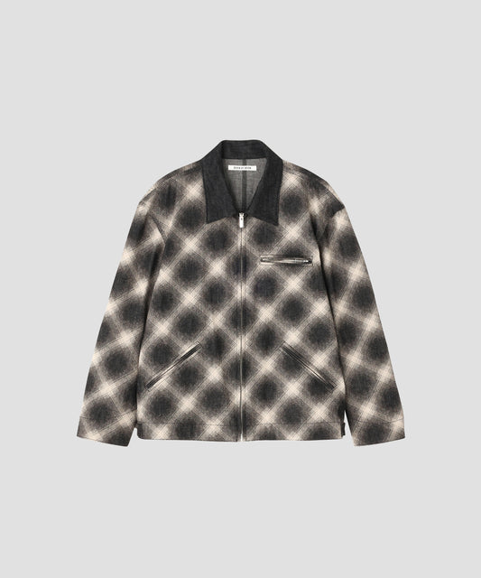 OMBRE CHECK DETROIT JACKET ‐Discharge printing‐