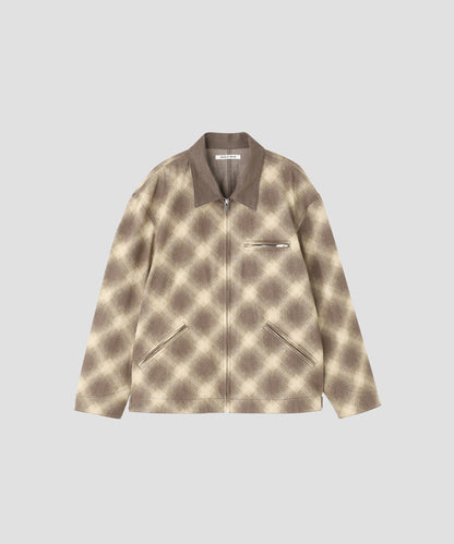 OMBRE CHECK DETROIT JACKET ‐Discharge printing‐