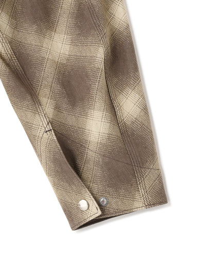 OMBRE CHECK DETROIT JACKET ‐Discharge printing‐