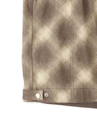 OMBRE CHECK DETROIT JACKET ‐Discharge printing‐