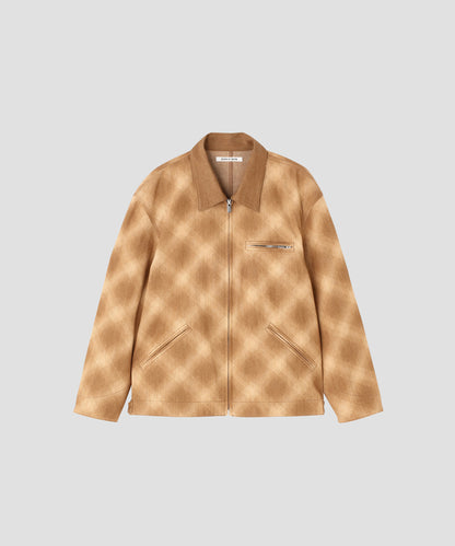 OMBRE CHECK DETROIT JACKET ‐Discharge printing‐