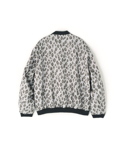 ZIP UP RIB BLOUSON ‐Leopard Print‐