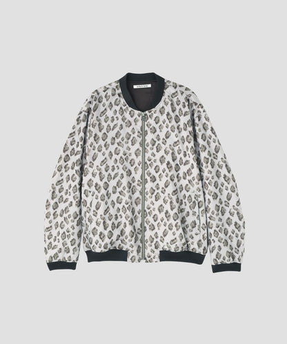 ZIP UP RIB BLOUSON ‐Leopard Print‐