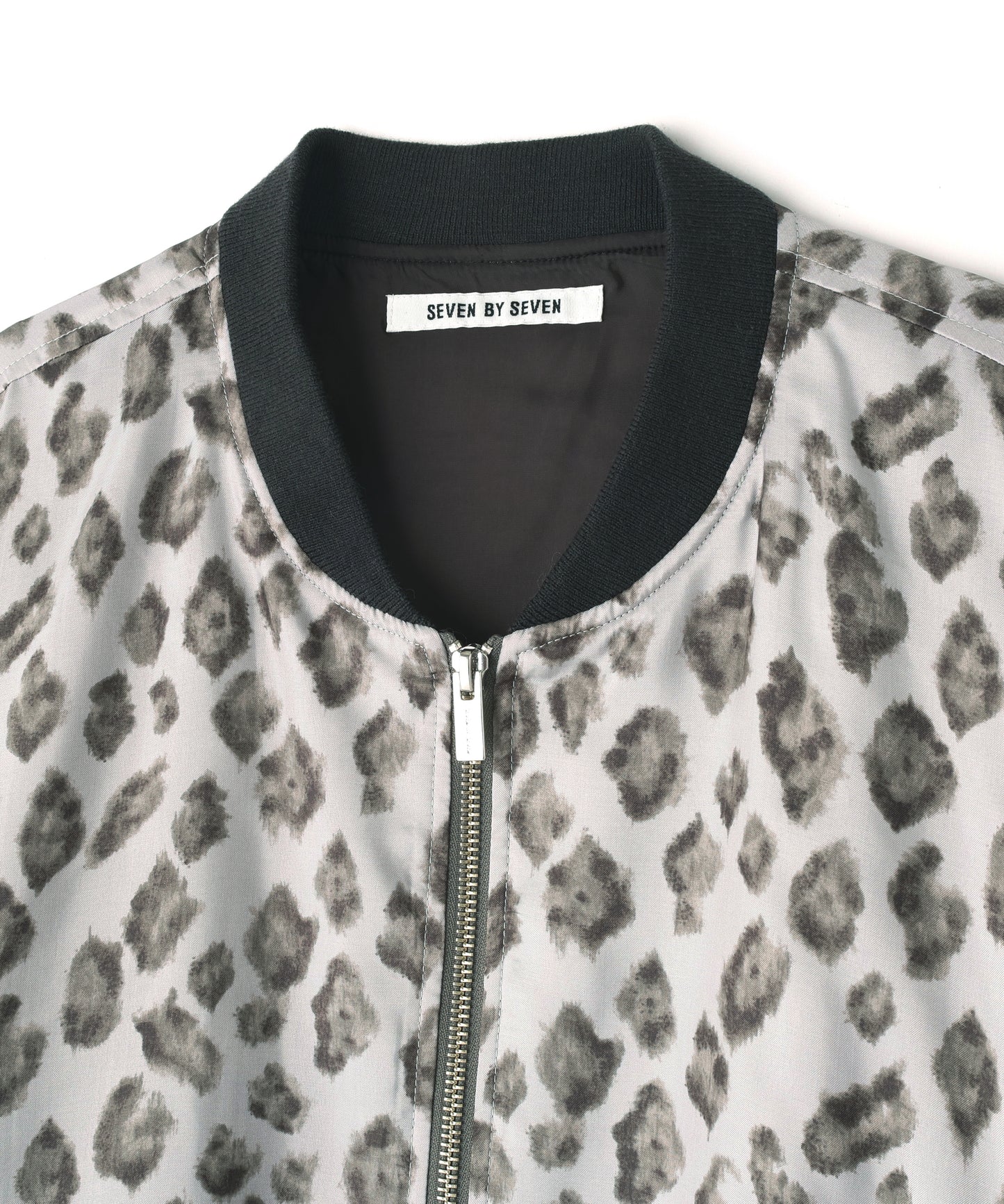 ZIP UP RIB BLOUSON ‐Leopard Print‐