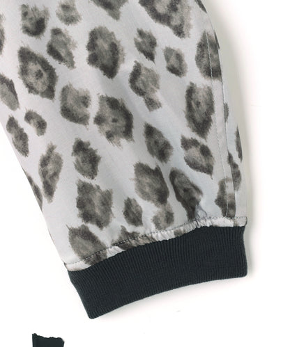 ZIP UP RIB BLOUSON ‐Leopard Print‐