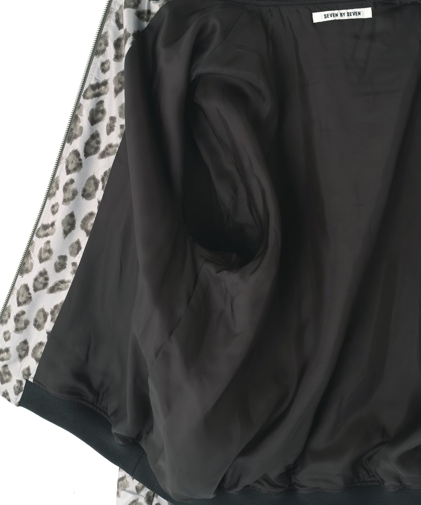 ZIP UP RIB BLOUSON ‐Leopard Print‐