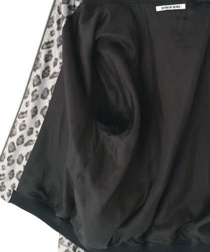 ZIP UP RIB BLOUSON ‐Leopard Print‐