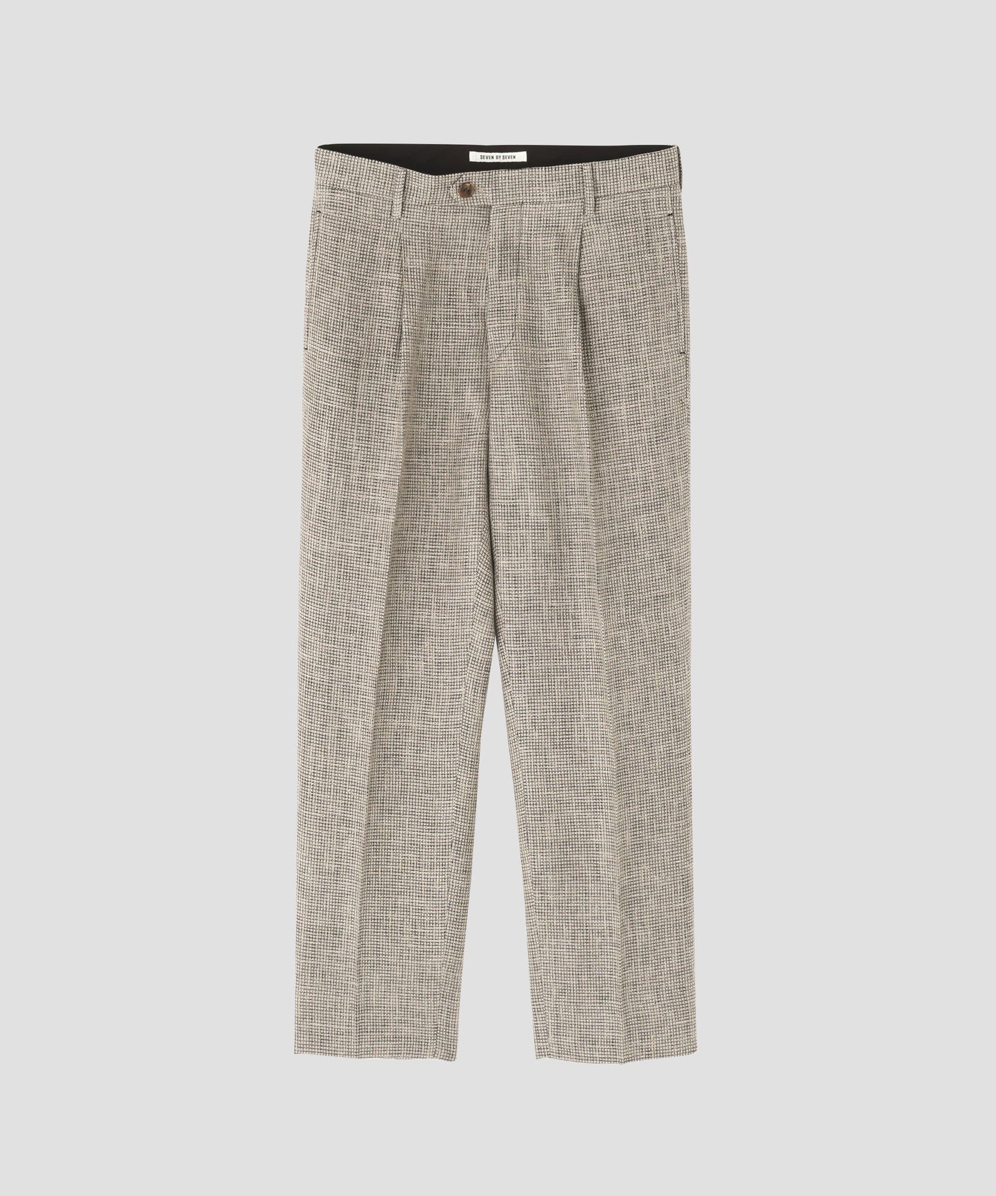 ONE TUCK TROUSERS ‐Heather Linen/Nylon*Wool crepe‐