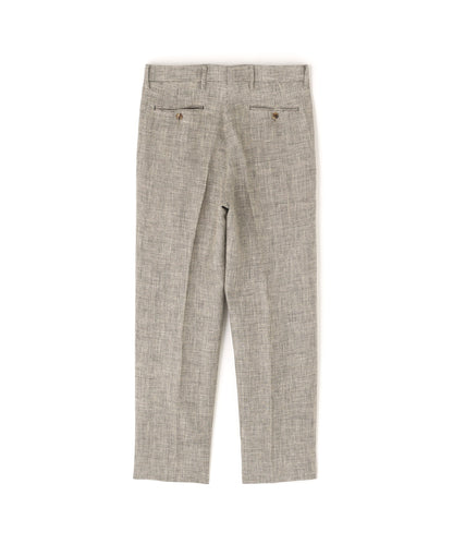 ONE TUCK TROUSERS ‐Heather Linen/Nylon*Wool crepe‐