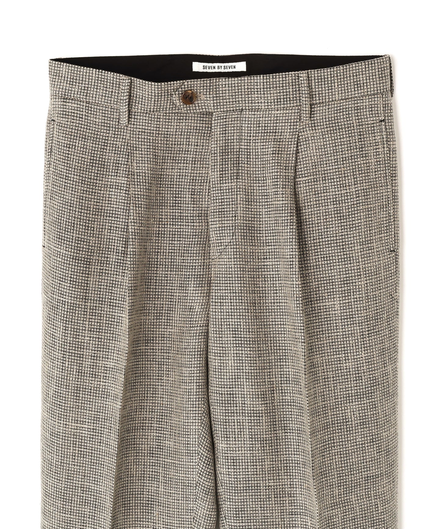 ONE TUCK TROUSERS ‐Heather Linen/Nylon*Wool crepe‐