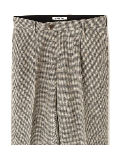 ONE TUCK TROUSERS ‐Heather Linen/Nylon*Wool crepe‐