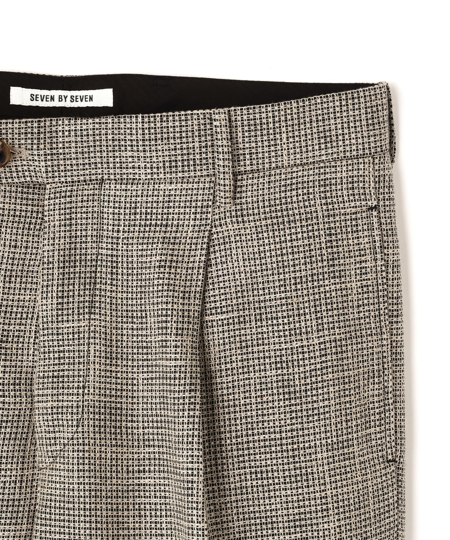 ONE TUCK TROUSERS ‐Heather Linen/Nylon*Wool crepe‐