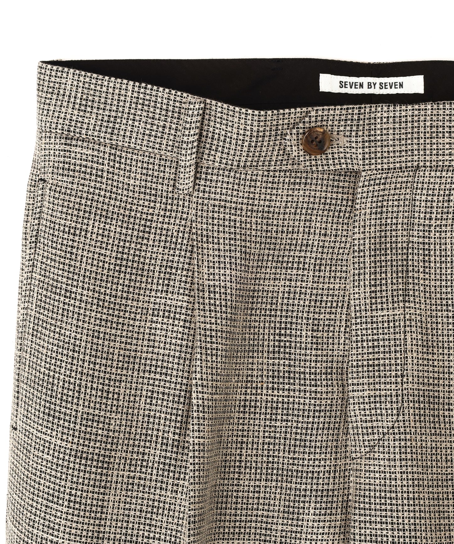 ONE TUCK TROUSERS ‐Heather Linen/Nylon*Wool crepe‐