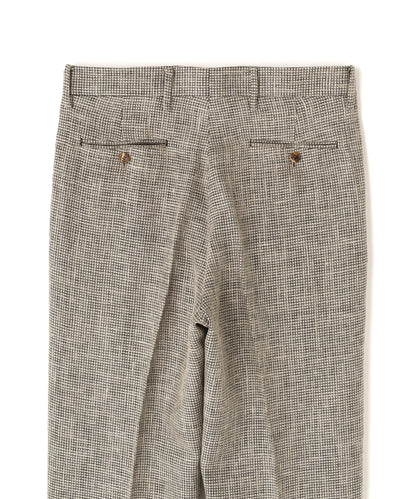 ONE TUCK TROUSERS ‐Heather Linen/Nylon*Wool crepe‐