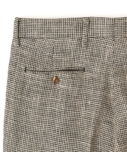 ONE TUCK TROUSERS ‐Heather Linen/Nylon*Wool crepe‐