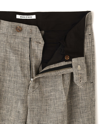 ONE TUCK TROUSERS ‐Heather Linen/Nylon*Wool crepe‐