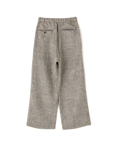 WIDE EASY TROUSERS ‐Heather Linen/Nylon*Wool crepe‐