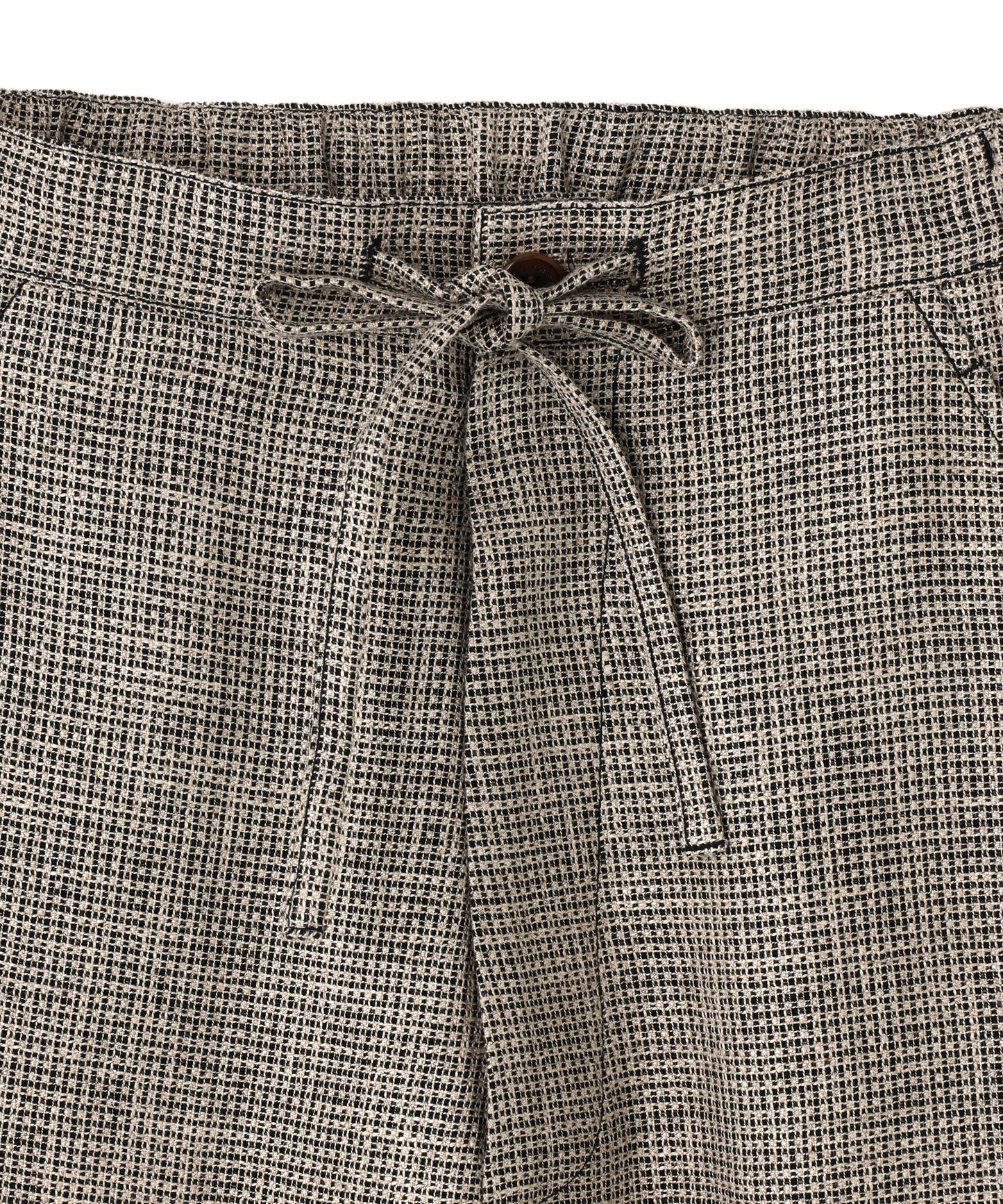 WIDE EASY TROUSERS ‐Heather Linen/Nylon*Wool crepe‐