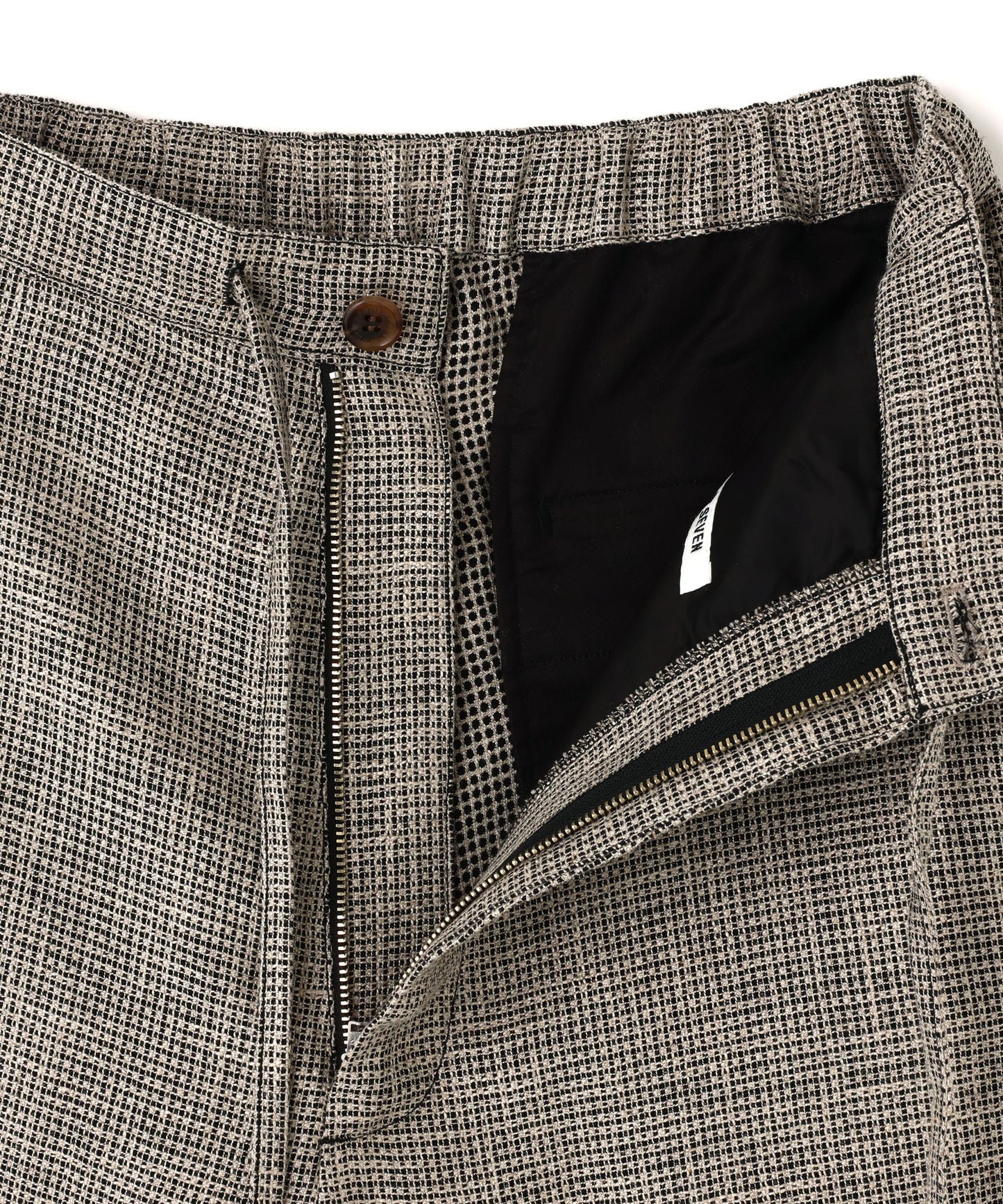 WIDE EASY TROUSERS ‐Heather Linen/Nylon*Wool crepe‐