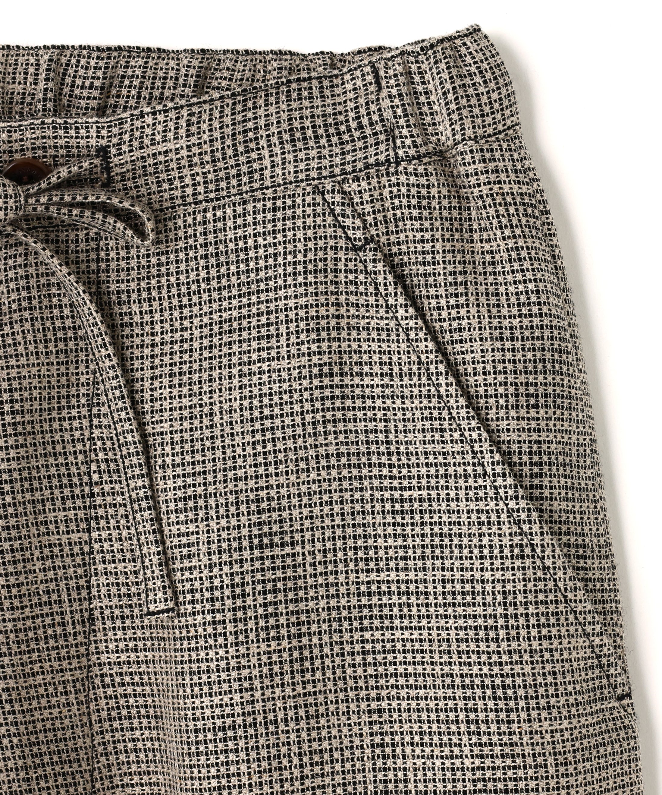 WIDE EASY TROUSERS ‐Heather Linen/Nylon*Wool crepe‐ | SEVEN BY SEVEN