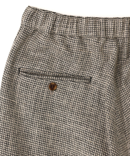 WIDE EASY TROUSERS ‐Heather Linen/Nylon*Wool crepe‐