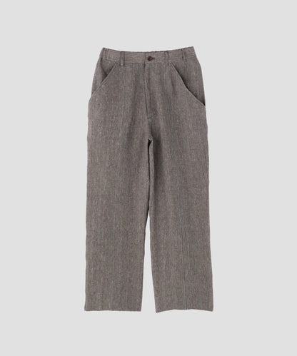 SWITCHING EASY TROUSERS ‐Glen check Linen‐