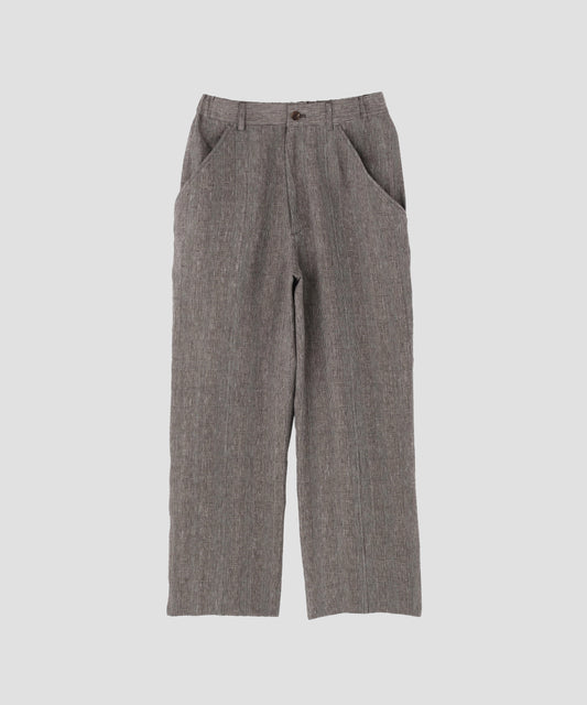 SWITCHING EASY TROUSERS ‐Glen check Linen‐
