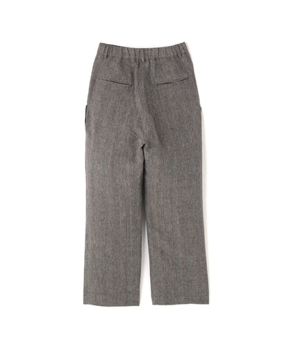 SWITCHING EASY TROUSERS ‐Glen check Linen‐