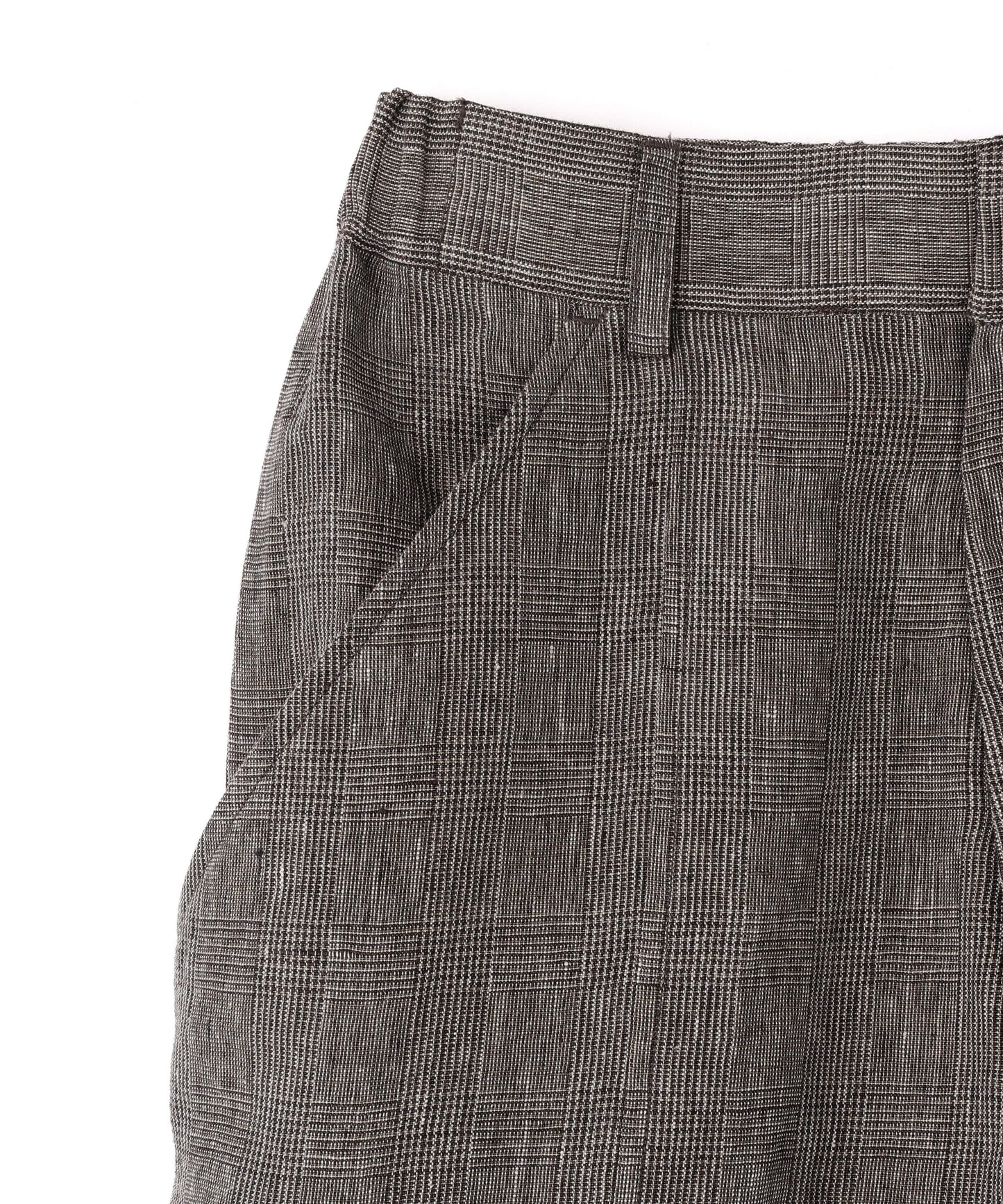 SWITCHING EASY TROUSERS ‐Glen check Linen‐